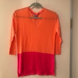 New JC Penny Cable light Knit Block SweaterSize Small
